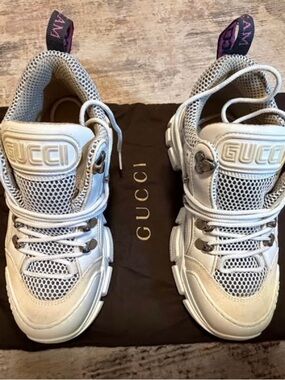 AUTHENTIC ~ ✨ Gucci Flashtrek Sneakers – White/Cream | Size 36 (US 6) ✨